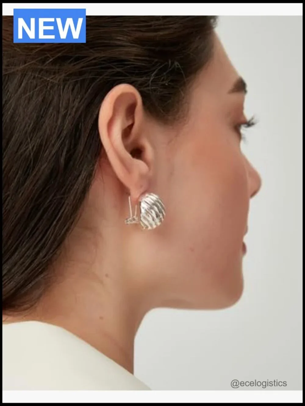 Vintage Textured Ribbed Huggie Hoop Earrings, Geometric Statement Knot Dome,